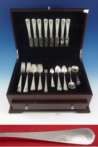Lebolt Sterling Silver Flatware Set Hand Wrought Chicago 72 Pcs Arts & Crafts